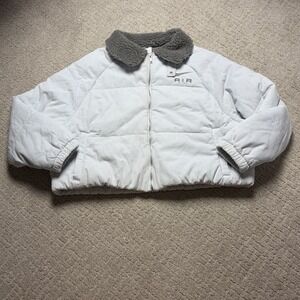 Nike Women Therma Fit Pastel Baby Blue  Cropped Jacket Sz XXL 2XL Corduroy